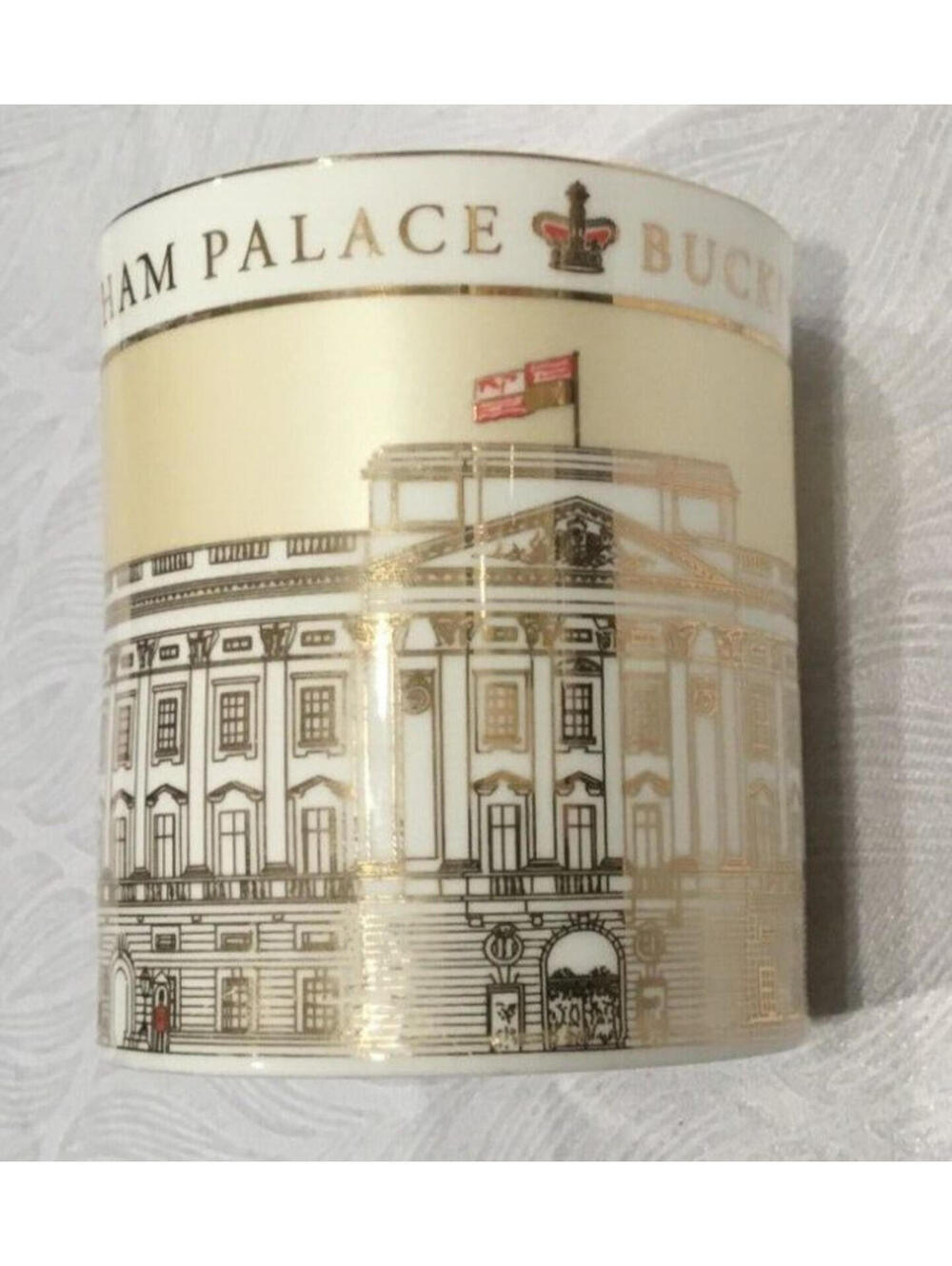 Buckingham Palace Cup Gold Trim Red Coat Guards Royal Collection Fine Bone China